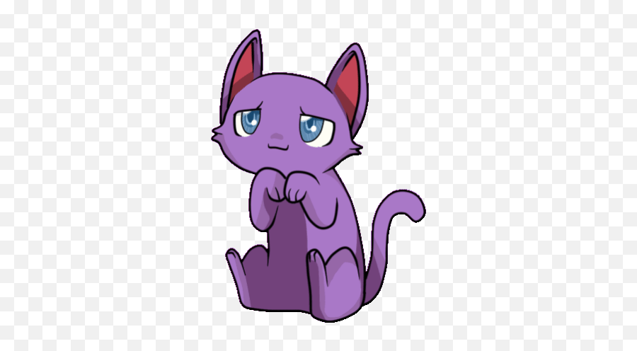 Blue Eyes Stickers For Android Ios - Purple Cat Gif Transparent Emoji,Pleading Eyes Emoji