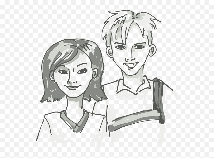 Students - Brother And Sister Black And White Png Emoji,Cigar Emoticon