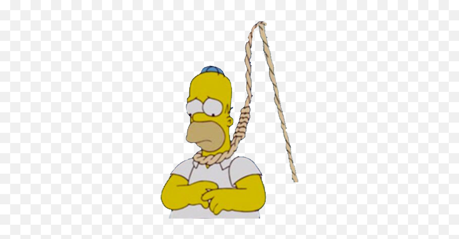 Hang Hanging Help Sad Simpson Depressed Depression Free - Cartoon Emoji,Hanging Emoji