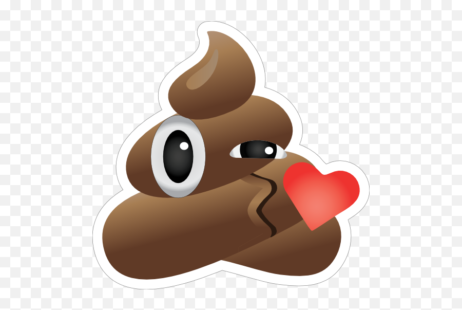 Blowing A Kiss Poop Emoji Sticker - Poop Emoji Blowing A Kiss,Blowing Kiss Emoji