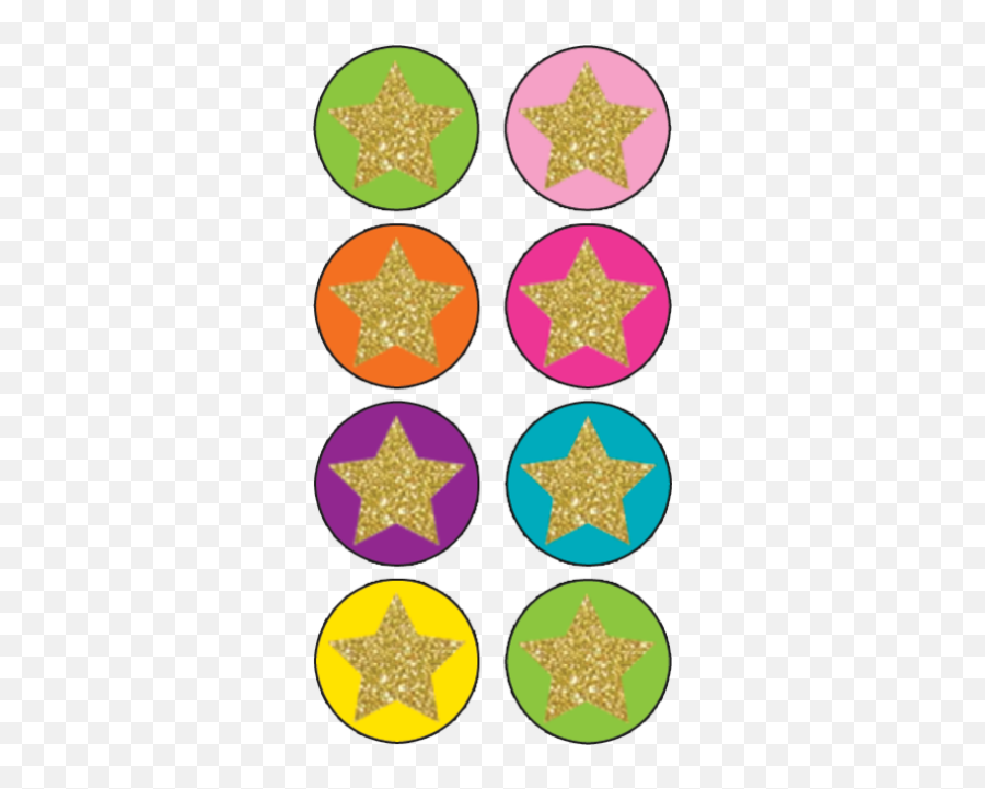 Teacher Created Resources Confetti Stars Mini Stickers 3602 - Gold Star In A Circle Emoji,Confetti Emoji Transparent