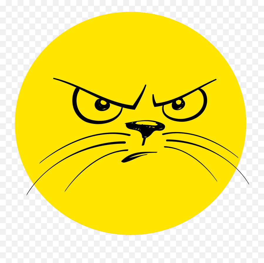 Angry Cat Smiley Clipart - Drawing Angry Cat Face Emoji,Angry Cat Emoji