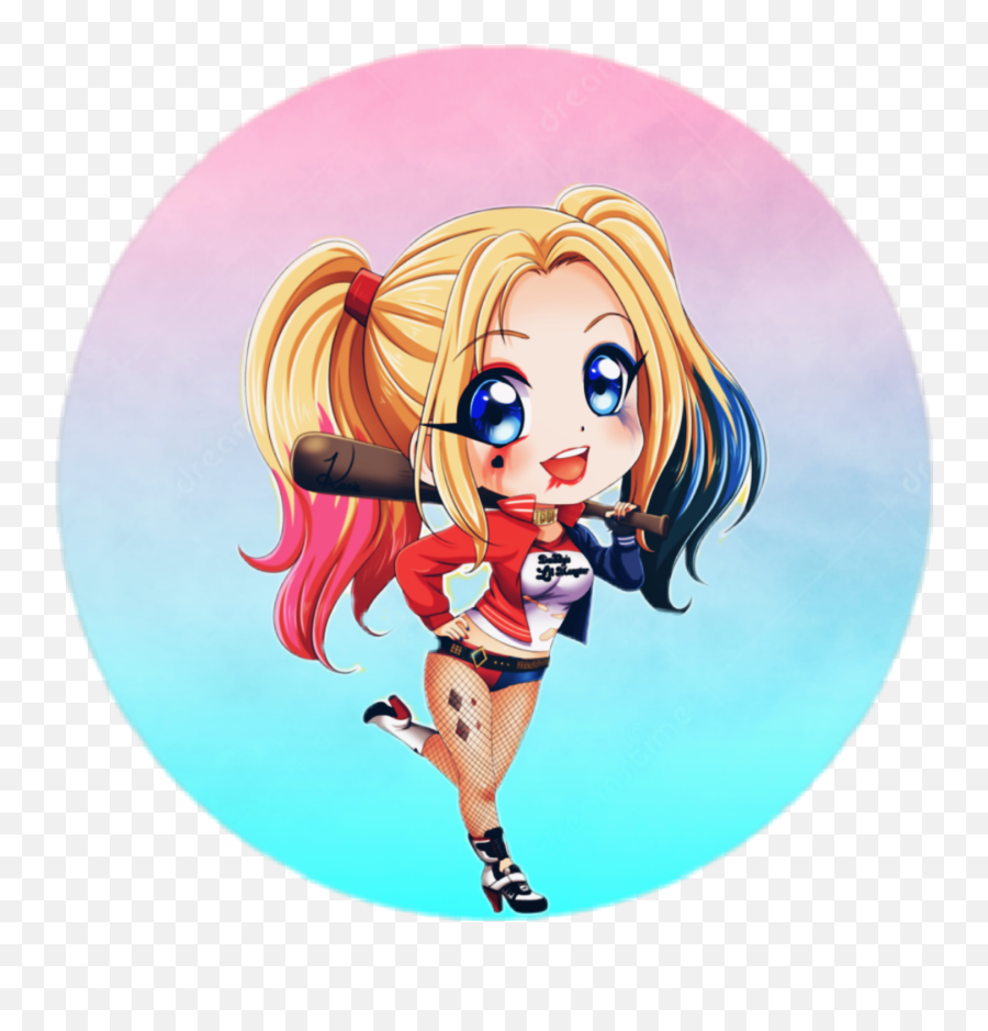 Harley Quinn Sticker By Chloedavidson51 - Chibi Harley Quinn Png Emoji,Harley Quinn Emoji