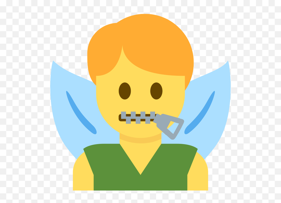 Emoji Face Mashup Bot On Twitter U200d Man Fairy - Fictional Character,Zipper Face Emoji