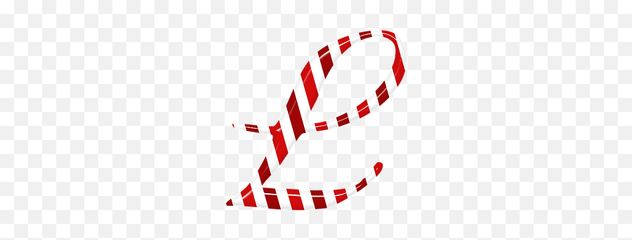 Candycane Letter L Text Candy - Illustration Emoji,Candy Cane Emoji