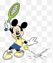 Disney Tennis Badmington Clip Art - Mickey Mouse Playing Tennis Emoji,Badminton Emoji