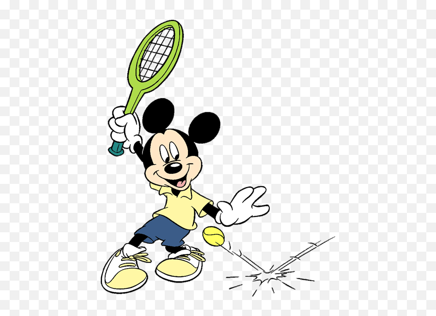 Disney Tennis Badmington Clip Art - Mickey Mouse Playing Tennis Emoji,Badminton Emoji