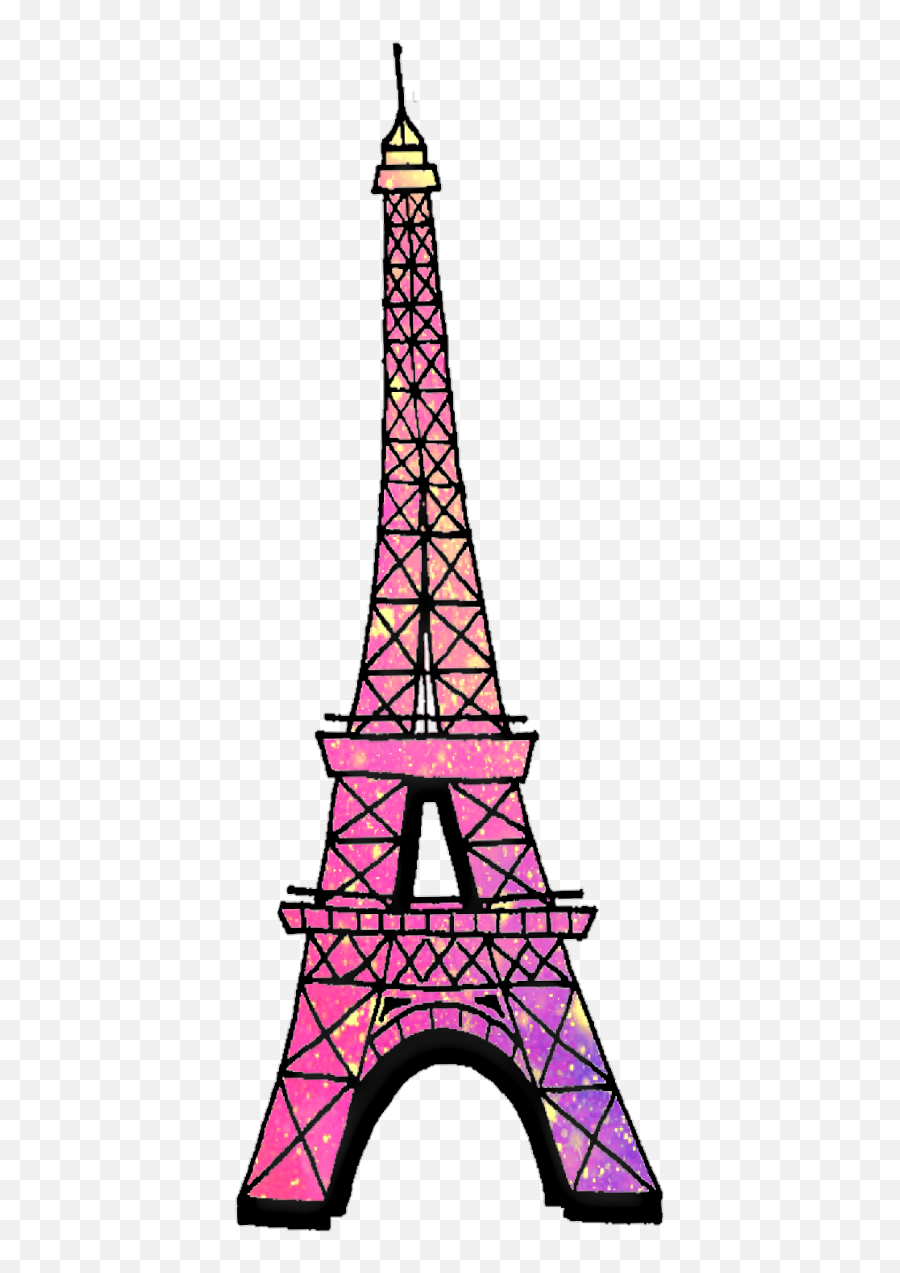Eiffeltower Paris France Galaxy Space Tower Pink Orange - Paris Galaxy Stickers Emoji,Tower Emoji