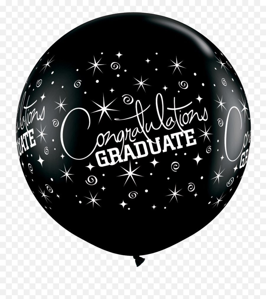 Congratulations Graduate Onyx Black - Balloon Emoji,Black Balloon Emoji