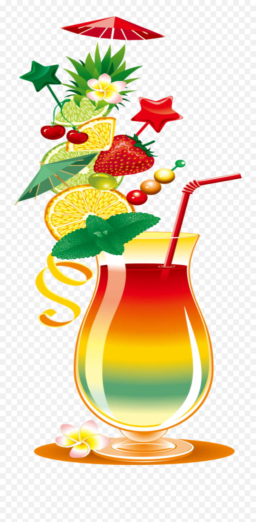 Mq Fruit Coctail Drink Red Tropical - Drink Name Starts With N Emoji,Tropical Drink Emoji