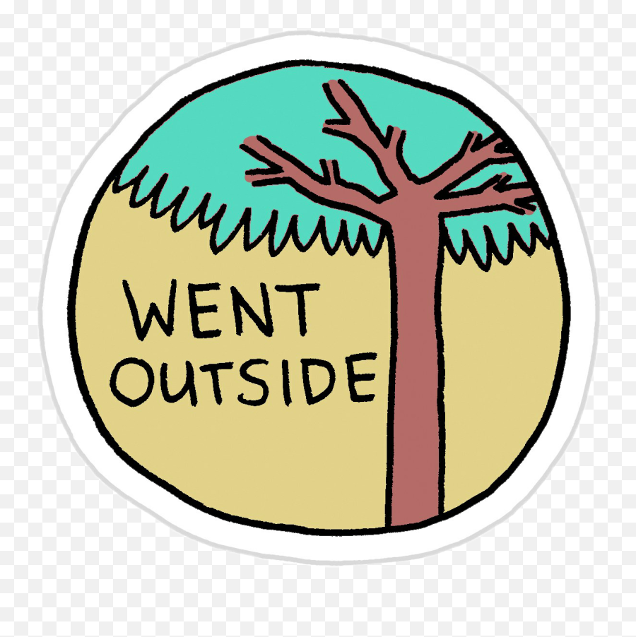 Went Outside Hangout Logo Tree Aesthetic Tumblr - Sticker Emoji,Hangout Emoji