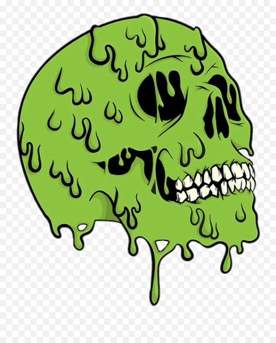 Skull Zombie Toxic Urban Cool Art Green Colors - Slime Skull Emoji,Skeleton Emoji