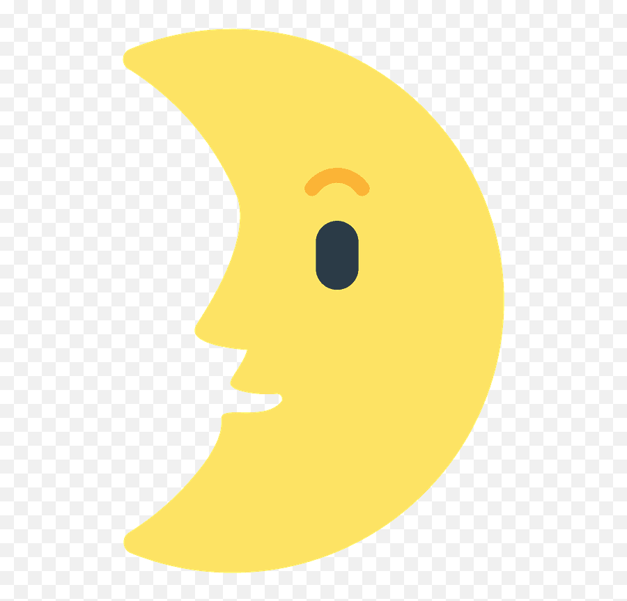 First Quarter Moon Face Emoji Clipart - Cartoon First Quarter Moon,Moon Face Emoji