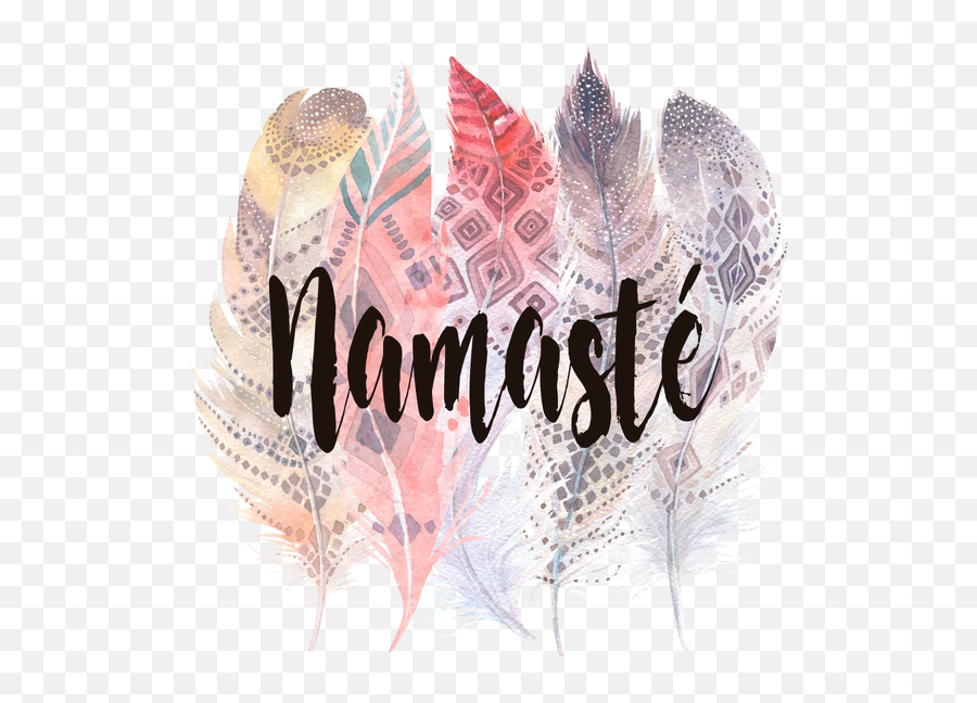 Namaste Art Feather Art - Namaste Plumas Emoji,Namaste Emoji