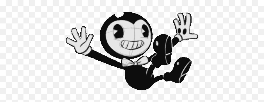 S T R A W B O R I S Bendy And The Ink Machine Amino - Cartoon Jumping On Trampoline Gif Emoji,High Five Emoticon