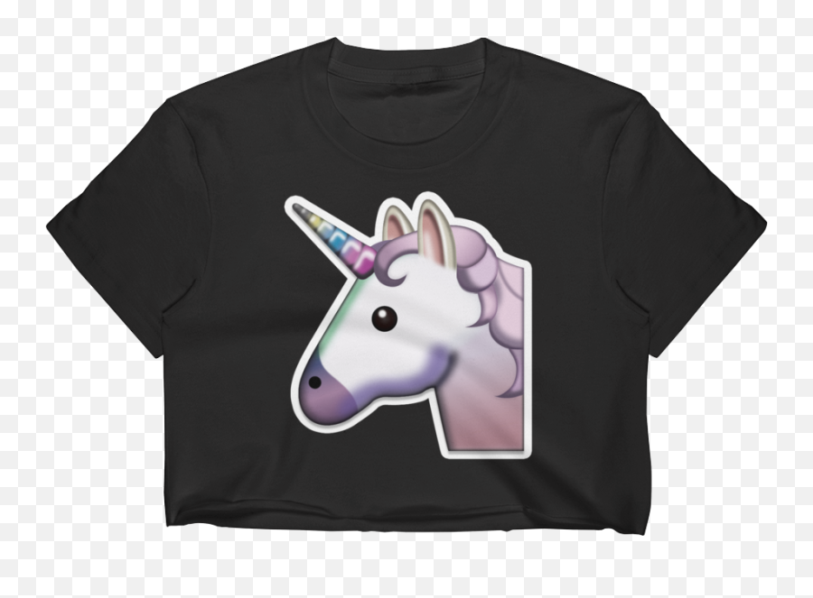 Download Hd Emoji Crop Top T Shirt - Unicorn,Emoji For Ipad