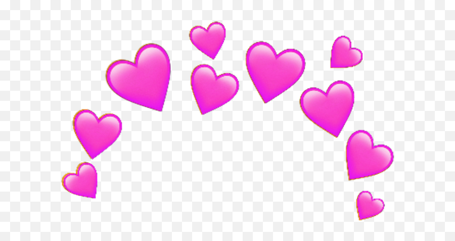 Pink Sticker - Transparent Heart Crown Png Emoji,Blue Heart Emoji