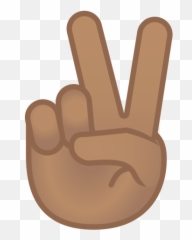 Victory Hand Emoji With Medium Skin Tone Meaning And - Mão Em V,Hand Emoji