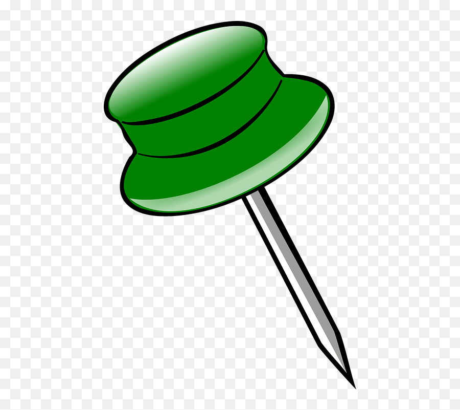Pin Green Office - Pin Clipart Emoji,Push Pins And Needles Emoji