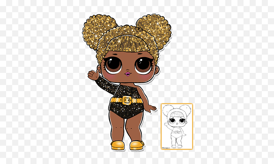 Lol Glitter Coloring Pages - Queen Bee Lol Doll Emoji,Brrr Emoji