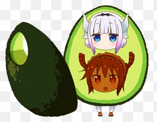 Transparent Avocado Cartoon Picture - Kana Miss Dragon Maid Emoji