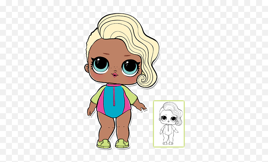 Download Lol Surprise Doll Coloring Pages Page 6 Color Your - Surfer Babe Emoji,Emoji Color Page
