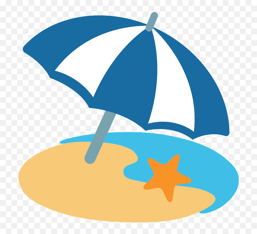 Beach With Umbrella Emoji Clipart - Beach Emoji Png,Number 10 And Umbrella Emoji