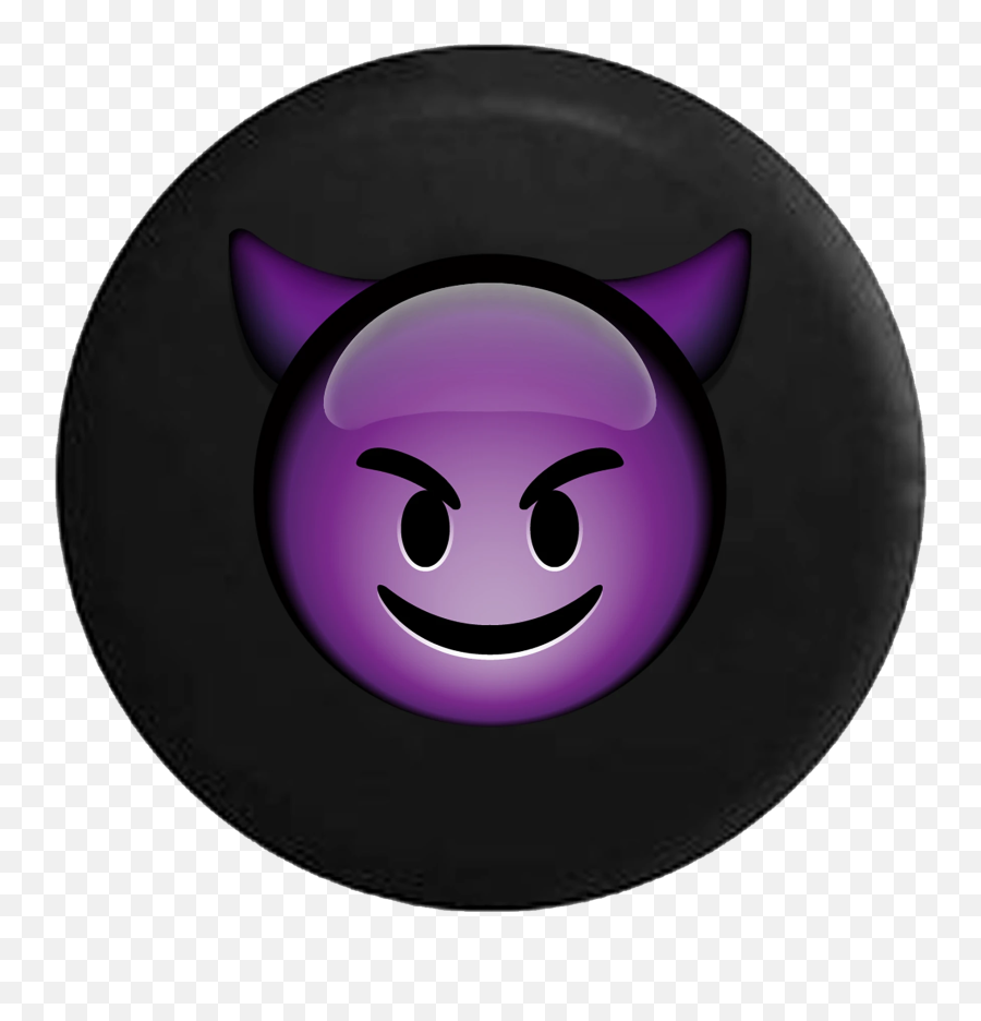 Purple Evil Text Emoji Devil Face Jeep Camper Spare Tire Cover Custom Size - Purple Devil Emoji,Purple Emoji