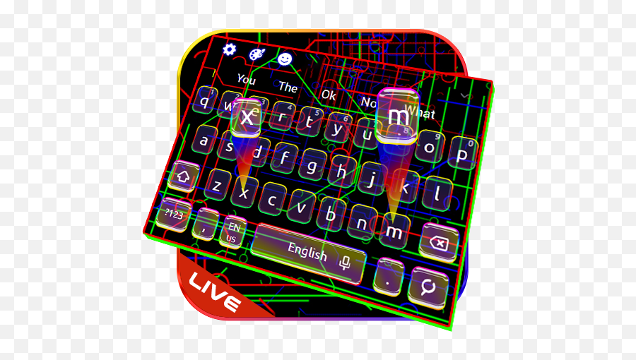 Live Neon Lines Keyboard Theme - Apps On Google Play Language Emoji,Emoji Gemini