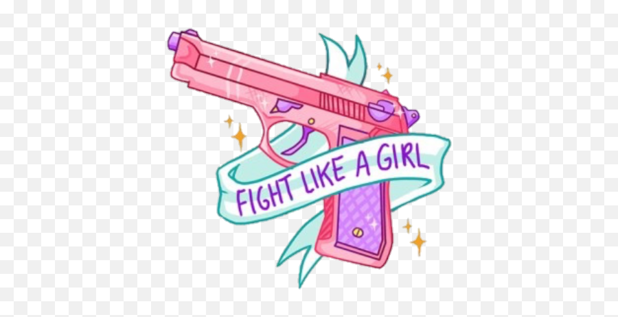 Gun Pink Fightlikeagirl Pastel Star - Fight Like A Girl Transparent Emoji,Gun And Star Emoji