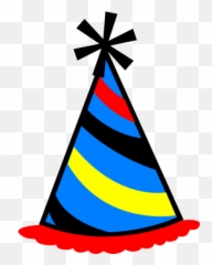 Birthday Hat Clipart - Birthday Party Hat Clipart Black And White Emoji ...