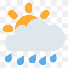 Sun Behind Rain Cloud Emoji - De Sol Y Lluvia Emojis,Thunderstorm Emoji