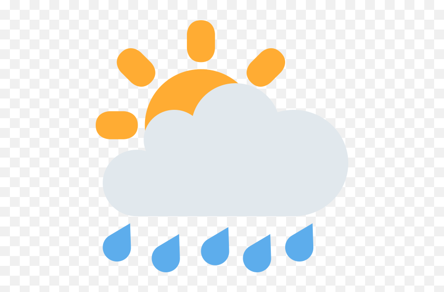 Sun Behind Rain Cloud Emoji - De Sol Y Lluvia Emojis,Thunderstorm Emoji
