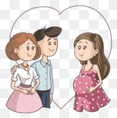 Pregnancy Cartoon 2 Stickers For WhatsApp - Embarazo Subrogado Dibujo Emoji