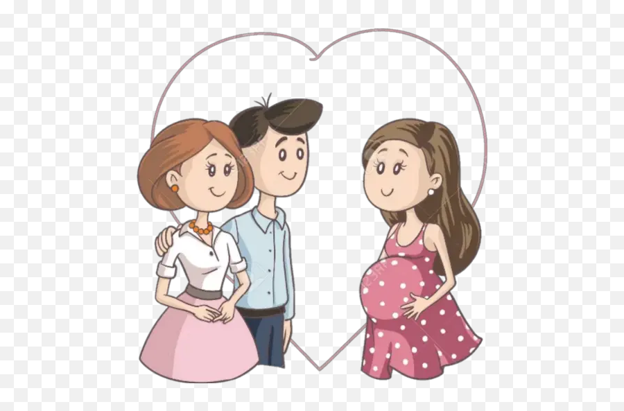 Pregnancy Cartoon 2 Stickers For Whatsapp - Embarazo Subrogado Dibujo Emoji,Pregnancy Emoji