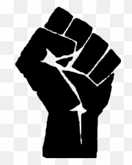 Raised Fist - Black Transparent Background Emoji