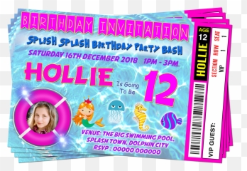 Mermaid Seahorse Party Invitation - Flyer Emoji,Emoji Pool Party