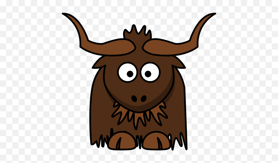 Cartoon Vector Illustration Of A Bovine - Cartoon Yak Clipart Emoji,Cat Cow Horse World Emoji