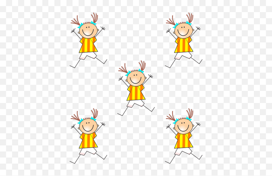Five Happy Girls - Child Emoji,Two Dancing Girl Emoji