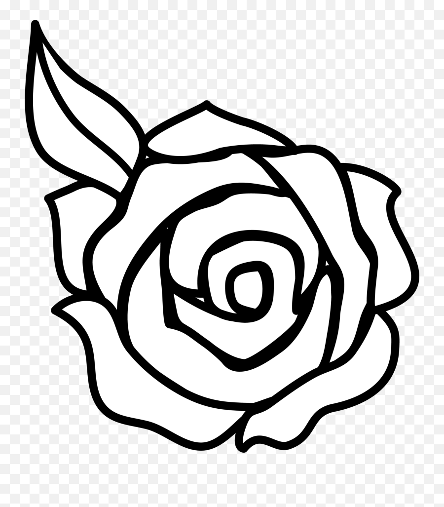 13381 Rose Free Clipart - Black And White Outlines Emoji,Wilted Rose Emoji