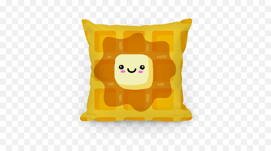 Kawaii Pillows Pillows - Waffle Kawaii Emoji,Black Santa Emoji Pillow