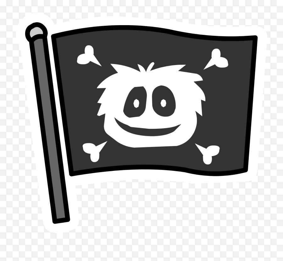 Jolly Roger Flag Pin - Club Penguin Pins Emoji,White Flag Emoticon