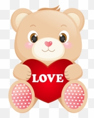 Heart Transparent Cartoon Png Clipart Teddy Bear Love - Cartoon Emoji,Teddy Bear Emojis