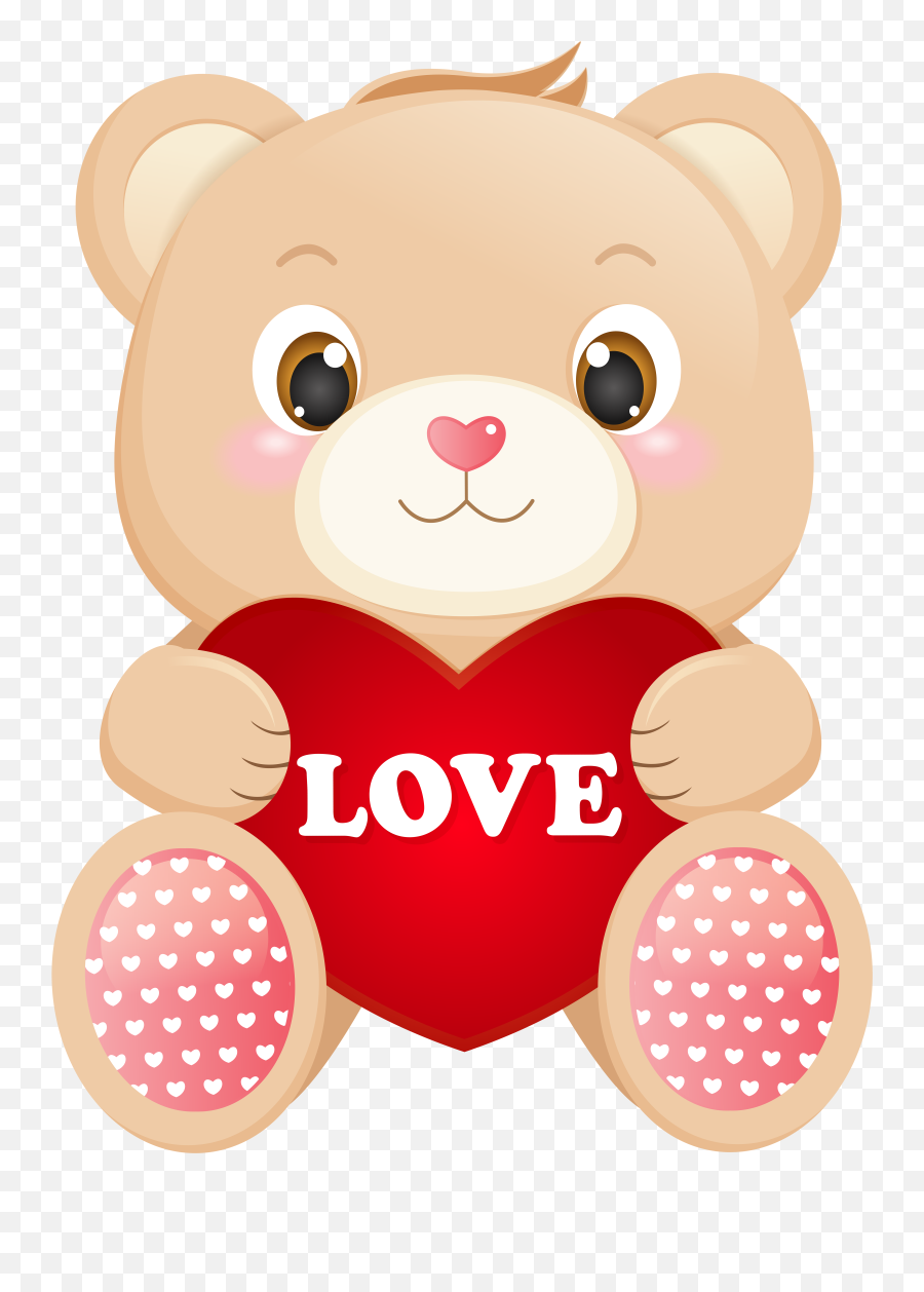 Heart Transparent Cartoon Png Clipart Teddy Bear Love - Cartoon Emoji,Teddy Bear Emojis