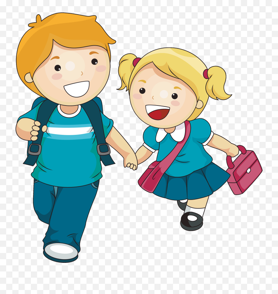 Kids In Regular School Clothes Clipart Free - Clip Art Library Sister And Brother Cartoon Emoji,Emoji Dress For Kids