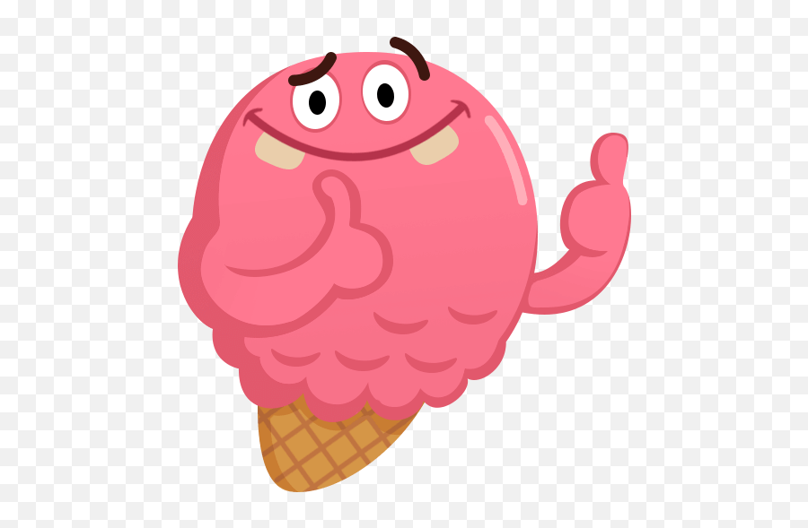 Pinky Ice - Cream Cone Sticker For Imessage By Hiep Nguyen Ice Cream Cone Emoji,Pinky Emoji