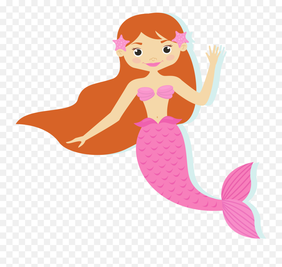 Transparent Cartoon Mermaid Clipart - Transparent Background Mermaid Cartoon Transparent Emoji,Emoji Mermaid
