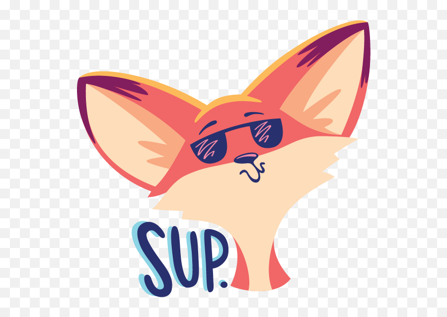 The Happy Fox Stickers By Christopher Springer - Cartoon Emoji,Yas Emojis