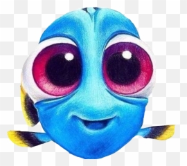 Fish Art Photography Dory Sticker By Vanessa Gu - Simple Face Drawing Color Pencil Emoji,Dory Fish Emoji