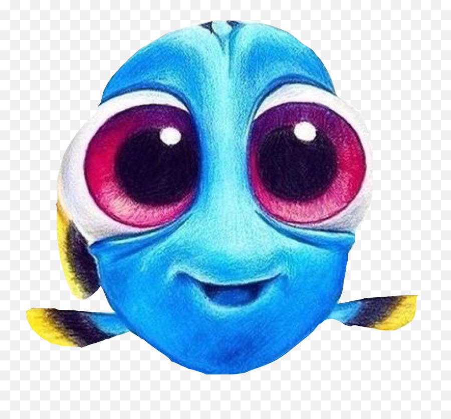 Fish Art Photography Dory Sticker By Vanessa Gu - Simple Face Drawing Color Pencil Emoji,Dory Fish Emoji
